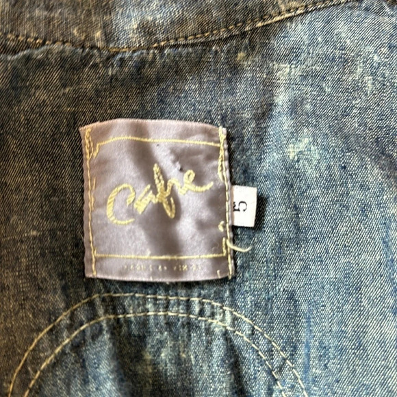 Acid Wash Cowgirl Boho Prairie Cinched Waist Full Skirt Dress EVC - Picture 8 of 8